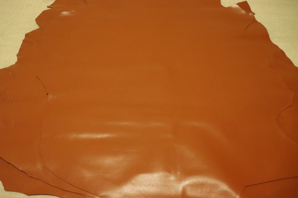 ds30円！[オレンジブラウン]新入荷 イタリアンレザー ひつじ革 クロム革 スムース加工 65ds