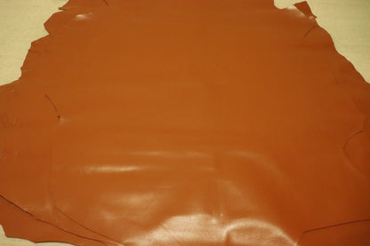 ds30円！[オレンジブラウン]新入荷 イタリアンレザー ひつじ革 クロム革 スムース加工 65ds