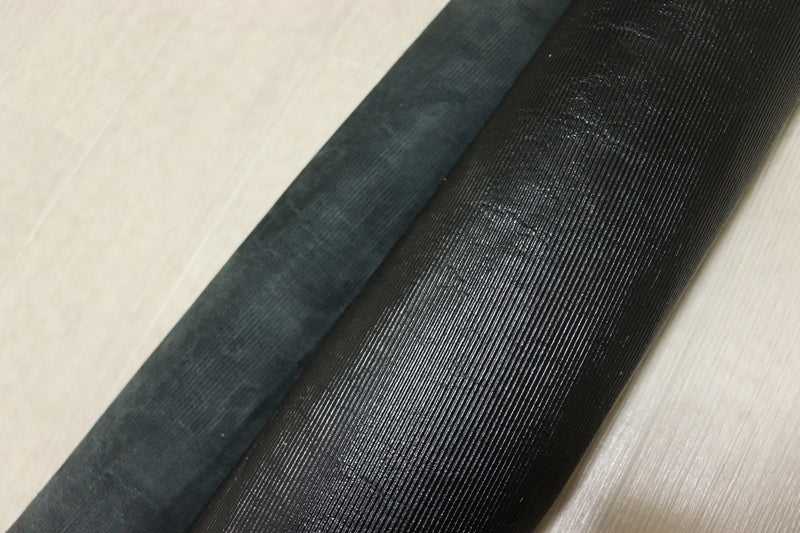 ds32円！[ブラック]新入荷 イタリアンレザー 牛革 クロム革 ボーダー型押し カゼイン仕上げ 222ds