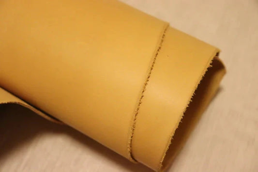 ds32円！やや訳あり　クラフトの定番！イエローキャメル　素上げ　ヌメ革　195ds