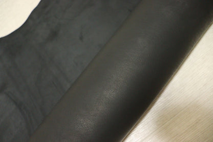 ds35円！[ブラック]新入荷 パキスタンレザー バッファロー革 ヌメ革 艶消し加工 55ds
