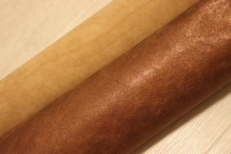 ds40円！[ブロンズ系]新入荷 イタリアンレザー 牛革 コンビヌメ革 ムラ