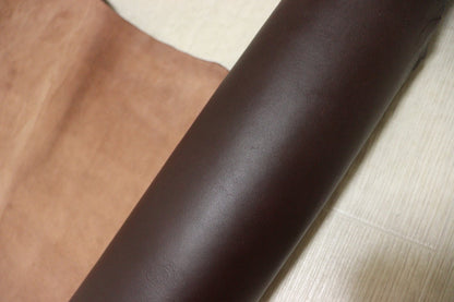 ds45円！[ダークブラウン]クラフトの定番 ベリー イタリアンレザー 牛革 ヌメ革 スムース加工 ピットなめし 75ds
