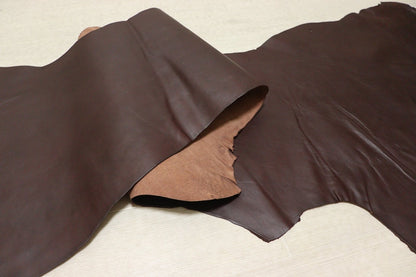 ds45円！[ダークブラウン]クラフトの定番 ベリー イタリアンレザー 牛革 ヌメ革 スムース加工 ピットなめし 75ds