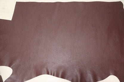 ds50円！[ワインレッド]新入荷 イタリアンレザー 牛革 ヌメ革 スムース加工 140ds