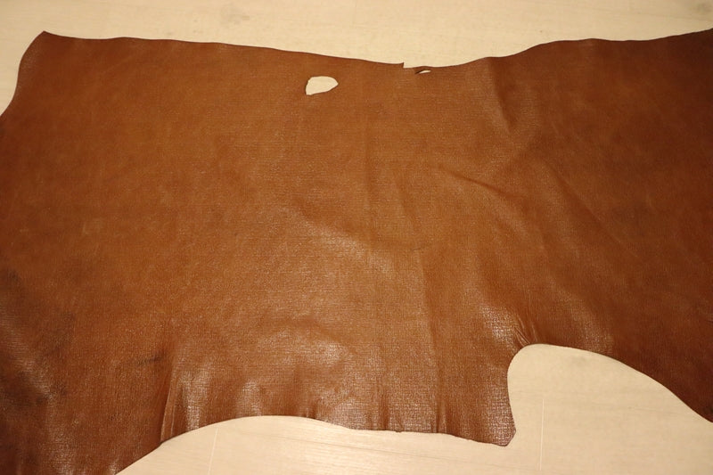 ds50円！[キャメル]新入荷 イタリアンレザー 牛革 ヌメ革 角シボ型押し 144ds