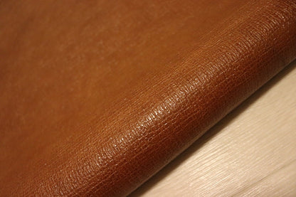 ds50円！[キャメル]新入荷 イタリアンレザー 牛革 ヌメ革 角シボ型押し 144ds