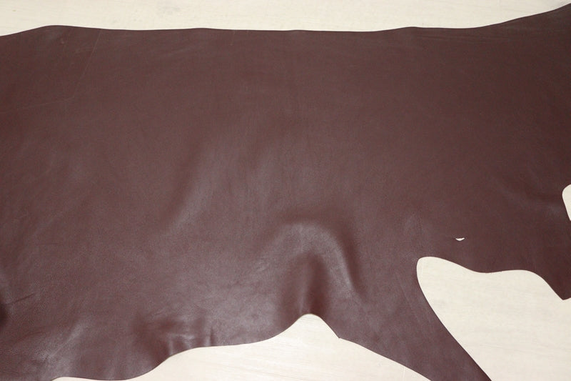 ds50円！[ワインレッド]新入荷 イタリアンレザー 牛革 ヌメ革 スムース加工 180ds