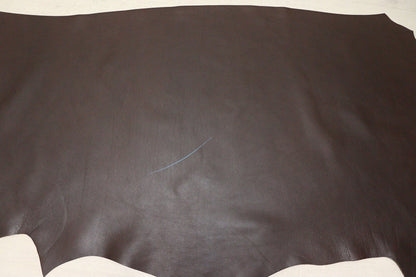 ds50円！[ダークブラウン]新入荷 イタリアンレザー 牛革 ヌメ革 スムース加工 180ds