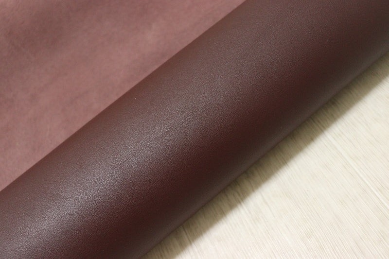 ds50円！[ワインレッド]新入荷 イタリアンレザー 牛革 ヌメ革 スムース加工 200ds