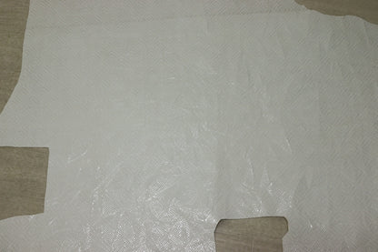 ds60円！[オフホワイト]新入荷 イタリアンレザー 牛革 ヌメ革 ショルダー メッシュ型押し 100ds