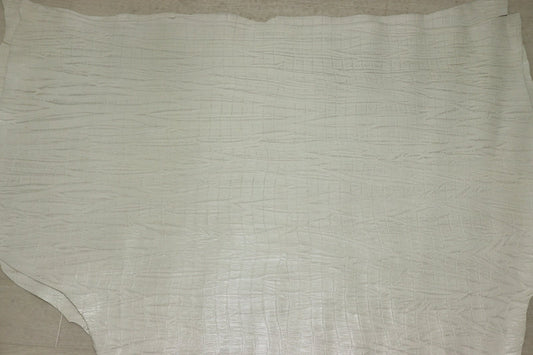 ds65円！[オフホワイト]新入荷 イタリアンレザー 牛革 ヌメ革 ショルダー 絞り加工 クロコ型押し 113ds