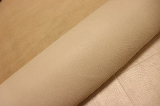 ds65円！[ベージュ]新入荷 イタリアンレザー 牛革 ヌメ革 シュリンク加工 124ds