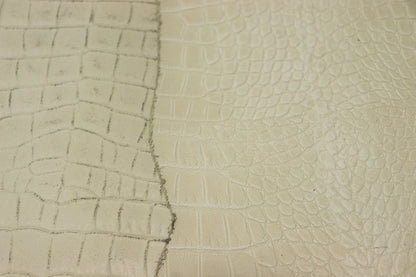 ds65円！[白鞣し]新入荷 イタリアンレザー 牛革 ヌメ革 ショルダー クロコ型押し やや訳あり 130ds