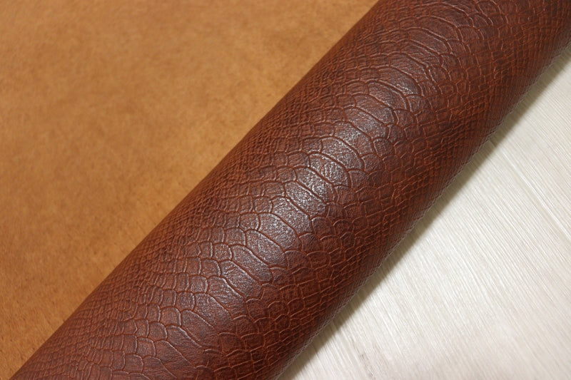 ds70円！[レッドブラウン]クラフトの定番 イタリアンレザー 牛革 ヌメ革 ショルダー スネーク型押し 104ds