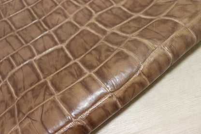 ds70円！[モカブラウン]新入荷 イタリアンレザー 牛革 ヌメ革 ショルダー クロコ型押し 105ds