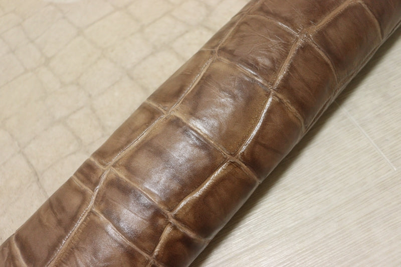 ds70円！[モカブラウン]新入荷 イタリアンレザー 牛革 ヌメ革 ショルダー クロコ型押し 105ds