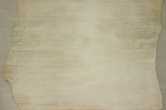 ds70円！[白鞣し]新入荷 イタリアンレザー 牛革 ヌメ革 ショルダー クロコ型押し 丸腑 110ds