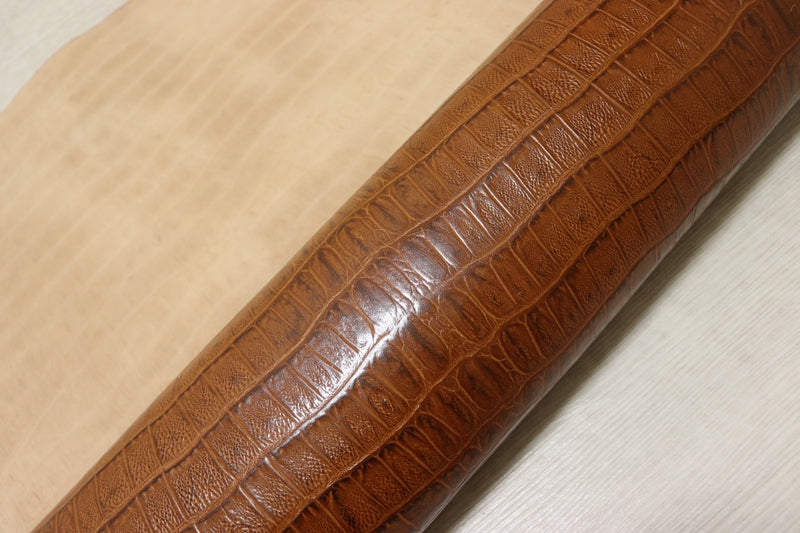 ds70円！[ブラウン]新入荷 イタリアンレザー 牛革 ヌメ革 ショルダー クロコ型押し 113ds