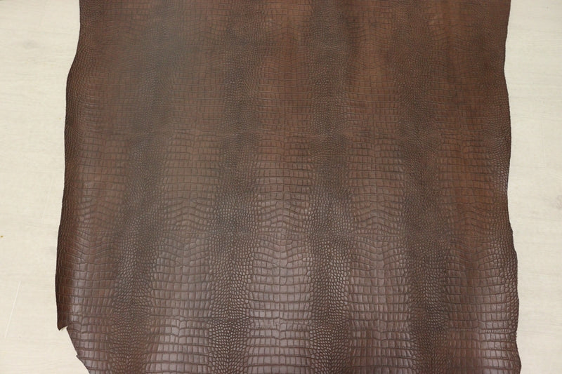 ds70円！[チョコブラウン]新入荷 イタリアンレザー 牛革 ヌメ革 ショルダー クロコ型押し 116ds