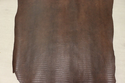 ds70円！[チョコブラウン]新入荷 イタリアンレザー 牛革 ヌメ革 ショルダー クロコ型押し 116ds