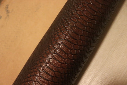 ds70円！[ヴィンテージブラウン]新入荷 イタリアンレザー 牛革 ヌメ革 ショルダー スネーク型押し 上質 117ds