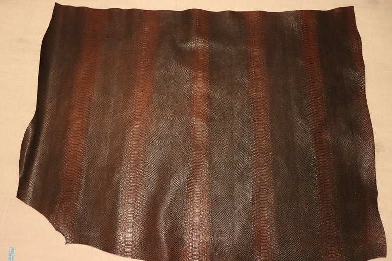 ds70円！[ヴィンテージブラウン]新入荷 イタリアンレザー 牛革 ヌメ革 ショルダー スネーク型押し 上質 117ds