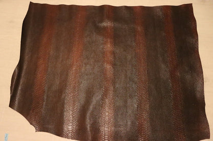 ds70円！[ヴィンテージブラウン]新入荷 イタリアンレザー 牛革 ヌメ革 ショルダー スネーク型押し 上質 117ds