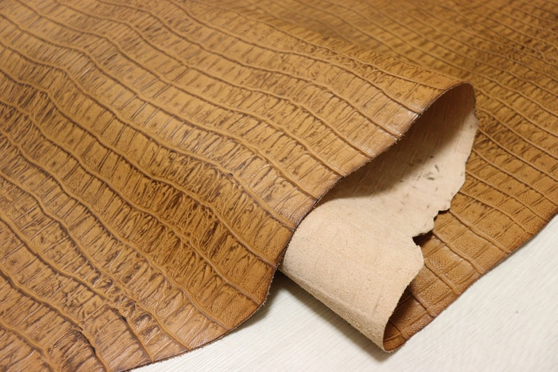 ds70円！[ナチュラルブラウン]新入荷 イタリアンレザー 牛革 ヌメ革 ショルダー クロコ型押し 117ds