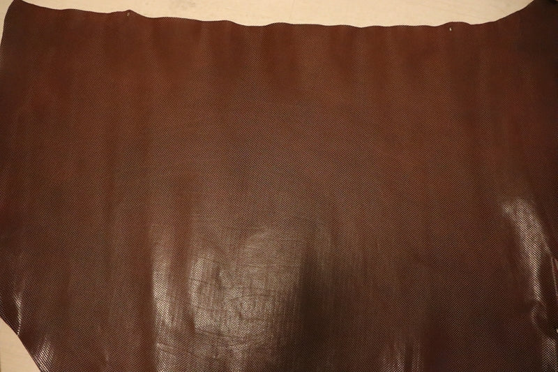 ds70円！[ブラウン]新入荷 イタリアンレザー 牛革 ヌメ革 ショルダー メッシュ型押し 118ds