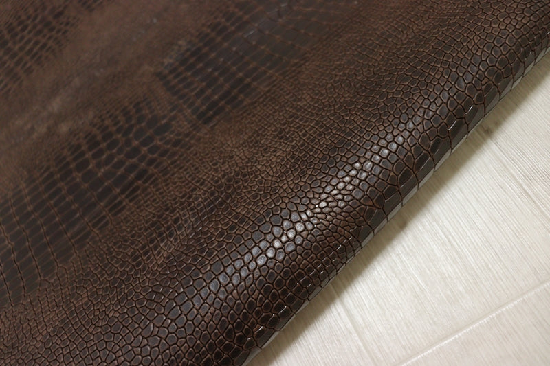 ds70円！[ヴィンテージブラウン]クラフトの定番 イタリアンレザー 牛革 ヌメ革 ショルダー クロコ型押し 120ds