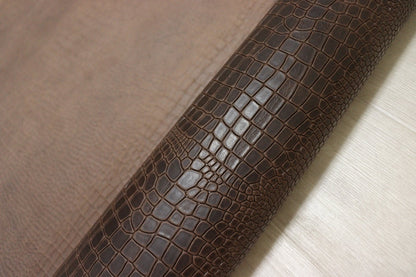 ds70円！[ヴィンテージブラウン]クラフトの定番 イタリアンレザー 牛革 ヌメ革 ショルダー クロコ型押し 120ds