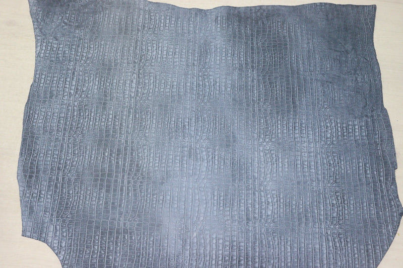 ds70円！[ブルー]新入荷 イタリアンレザー 牛革 ヌメ革 ショルダー クロコ型押し 120ds