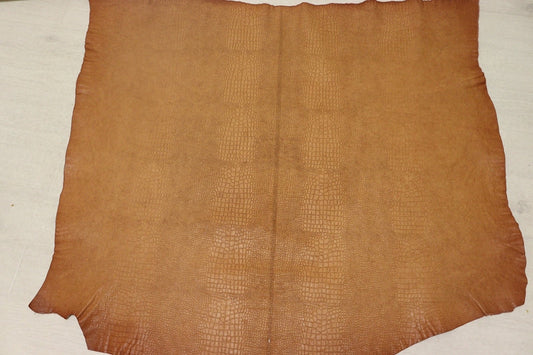 ds70円！[TAN]新入荷 イタリアンレザー 牛革 ヌメ革 ショルダー クロコ型押し 122ds