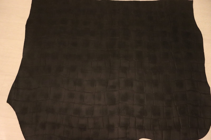 ds70円！[ブラック]新入荷 イタリアンレザー 牛革 ヌメ革 ショルダー クロコ型押し 上質 130ds