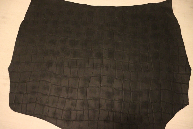 ds70円！[ブラック]新入荷 イタリアンレザー 牛革 ヌメ革 ショルダー クロコ型押し 130ds