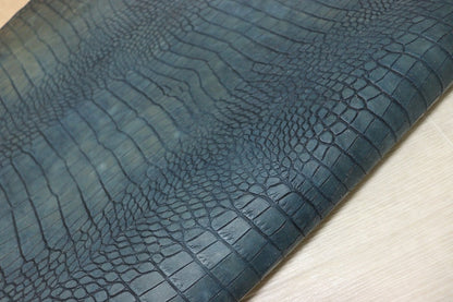 ds70円！[ブルー]新入荷 イタリアンレザー 牛革 ヌメ革 ショルダー クロコ型押し 130ds