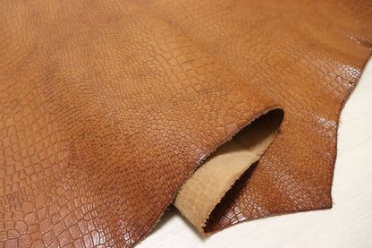 ds70円！[ブラウン]新入荷 イタリアンレザー 牛革 ヌメ革 ショルダー クロコ型押し 133ds