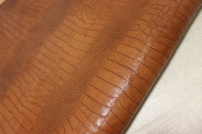 ds70円！[キャメルブラウン]新入荷 イタリアンレザー 牛革 ヌメ革 ショルダー クロコ型押し 135ds