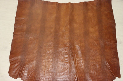 ds70円！[キャメルブラウン]新入荷 イタリアンレザー 牛革 ヌメ革 ショルダー クロコ型押し 135ds