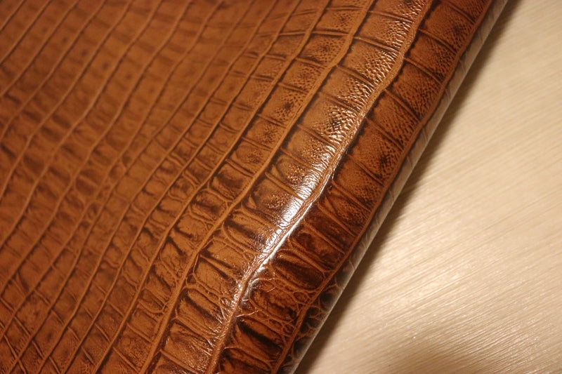 ds70円！[キャメルブラウン]新入荷 イタリアンレザー 牛革 ヌメ革 ショルダー クロコ型押し 上質 137ds