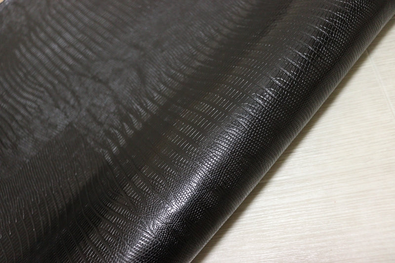 ds70円！[ブラック]新入荷 イタリアンレザー 牛革 ヌメ革 ショルダー リザード型押し 137ds