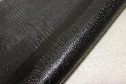 ds70円！[ブラック]新入荷 イタリアンレザー 牛革 ヌメ革 ショルダー リザード型押し 137ds