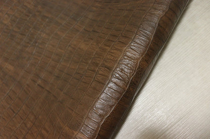 ds70円！[ブラウン]新入荷 イタリアンレザー 牛革 ヌメ革 ショルダー クロコ型押し 137ds