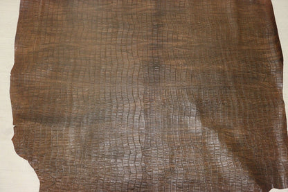 ds70円！[ブラウン]新入荷 イタリアンレザー 牛革 ヌメ革 ショルダー クロコ型押し 137ds