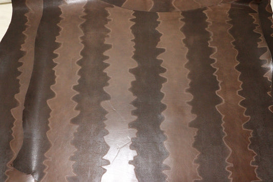 ds70円！[ヴィンテージブラウン]新入荷 イタリアンレザー 牛革 ヌメ革 ショルダー スムース×リザード型押し 142ds