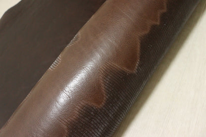 ds70円！[ヴィンテージブラウン]新入荷 イタリアンレザー 牛革 ヌメ革 ショルダー スムース×リザード型押し 142ds