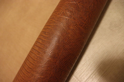 ds70円！[キャメルブラウン]新入荷 イタリアンレザー 牛革 ヌメ革 ショルダー リザード型押し 上質 145ds