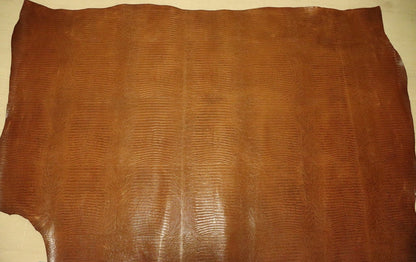 ds70円！[キャメルブラウン]新入荷 イタリアンレザー 牛革 ヌメ革 ショルダー リザード型押し 上質 145ds