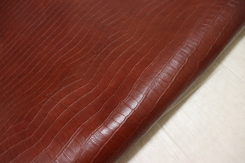 ds70円！[レッドブラウン]クラフトの定番 イタリアンレザー 牛革 ヌメ革 ショルダー クロコ型押し 145ds